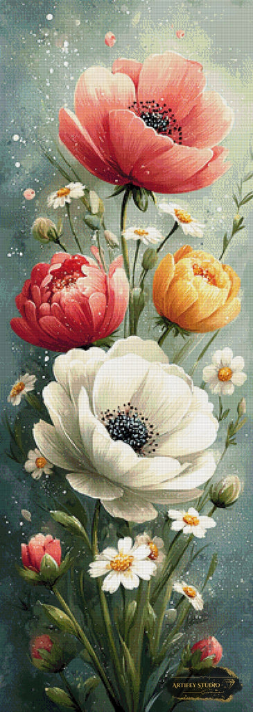 Anemonen Zauber by Mirael 50x140 mit 210 Farben Artifey Studio