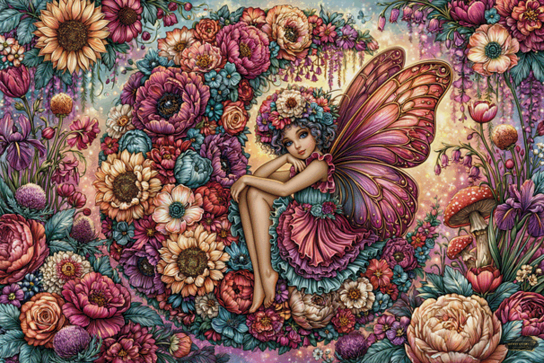 Blütenfee Flora by Mirael 150x100 mit 320 Farben
