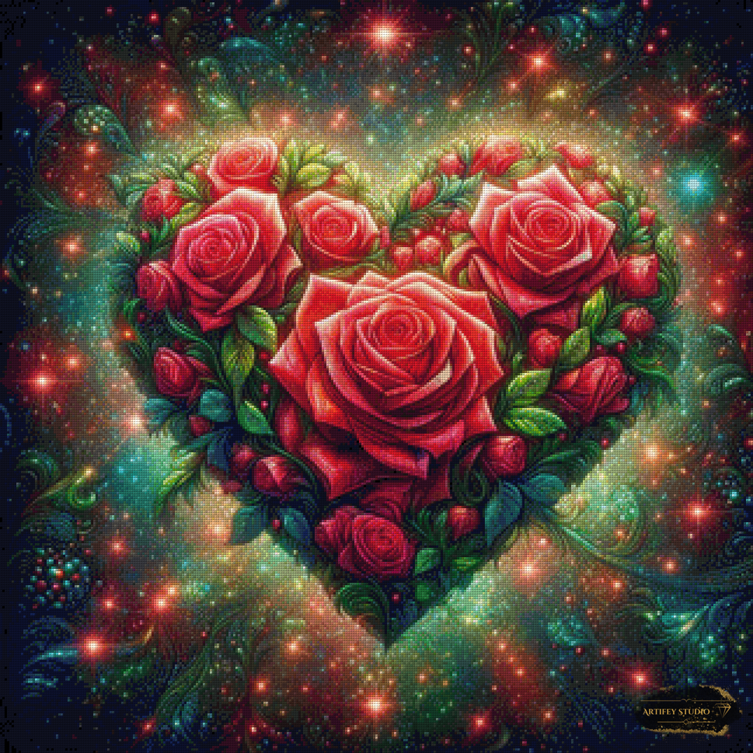 Das Rosenherz by Pixxchicks 80x80 mit 160 Farben