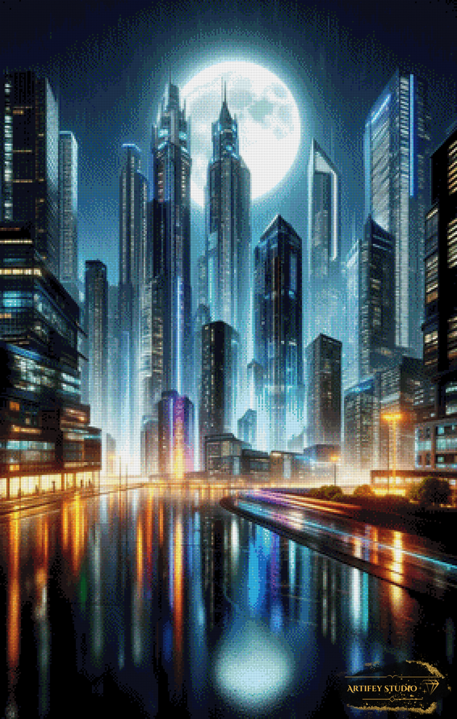 City at night by MAD 70x110 mit 240 Farben
