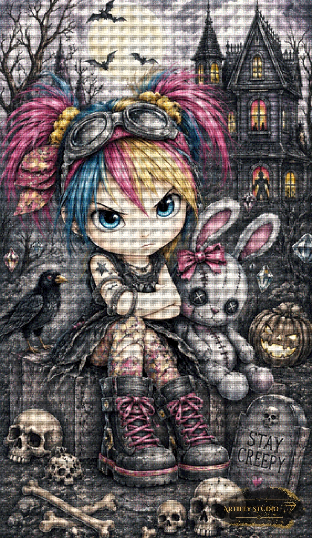Stubborn Horror Night by Lexxa 70x120 with 230 colors