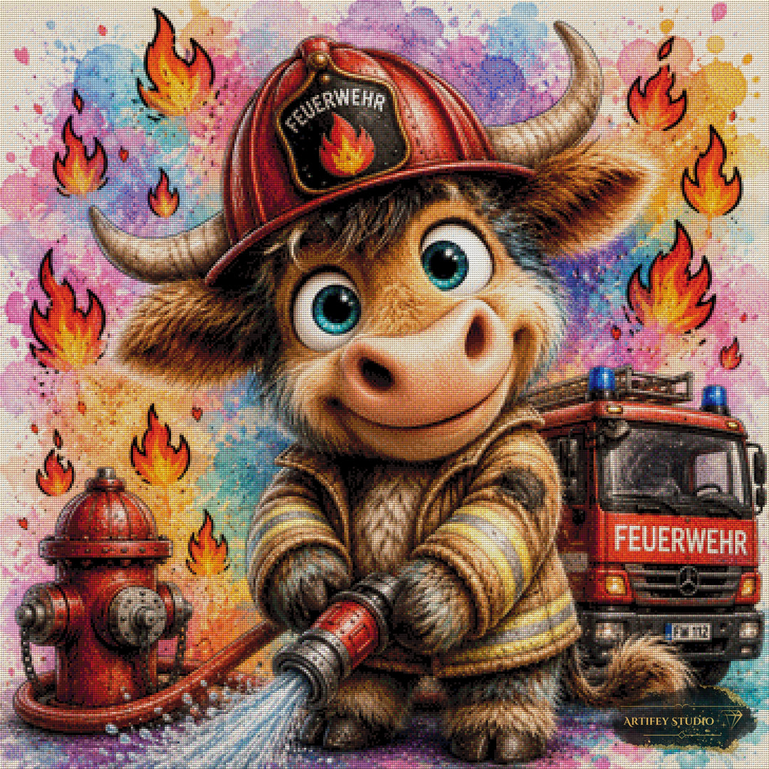 Feuerwehrmann Muh by Lexxa 90x90 mit 360 Farben