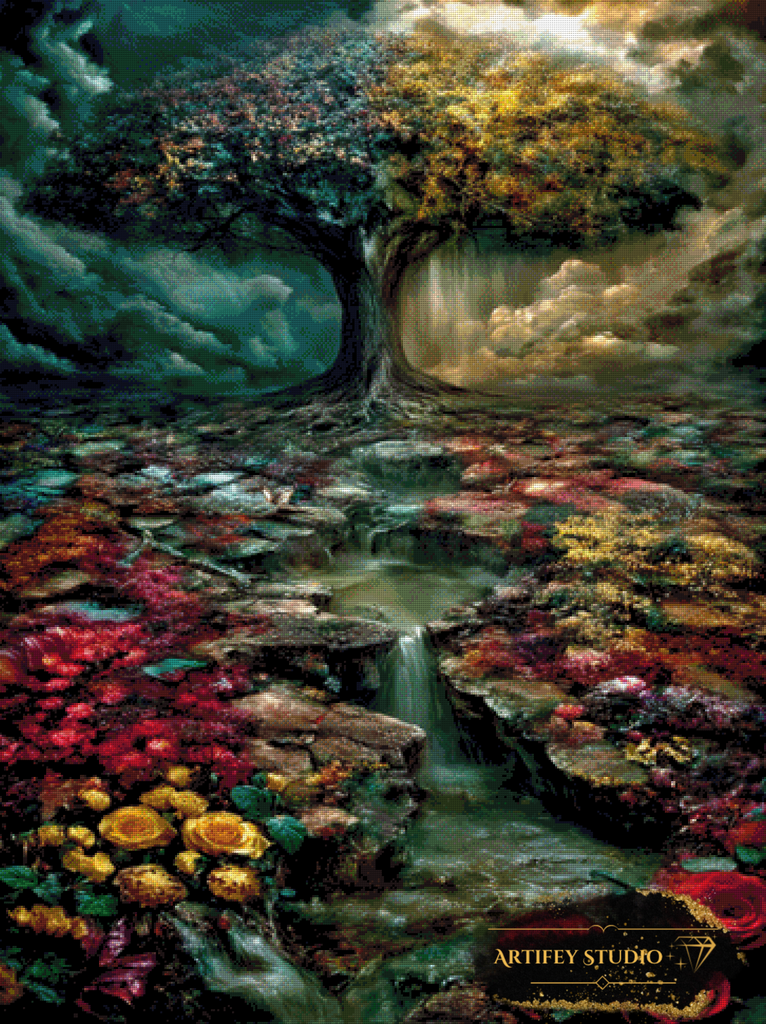Cementery of dreams by Skyler 90x120 mit 250 Farben - Artifey Studio