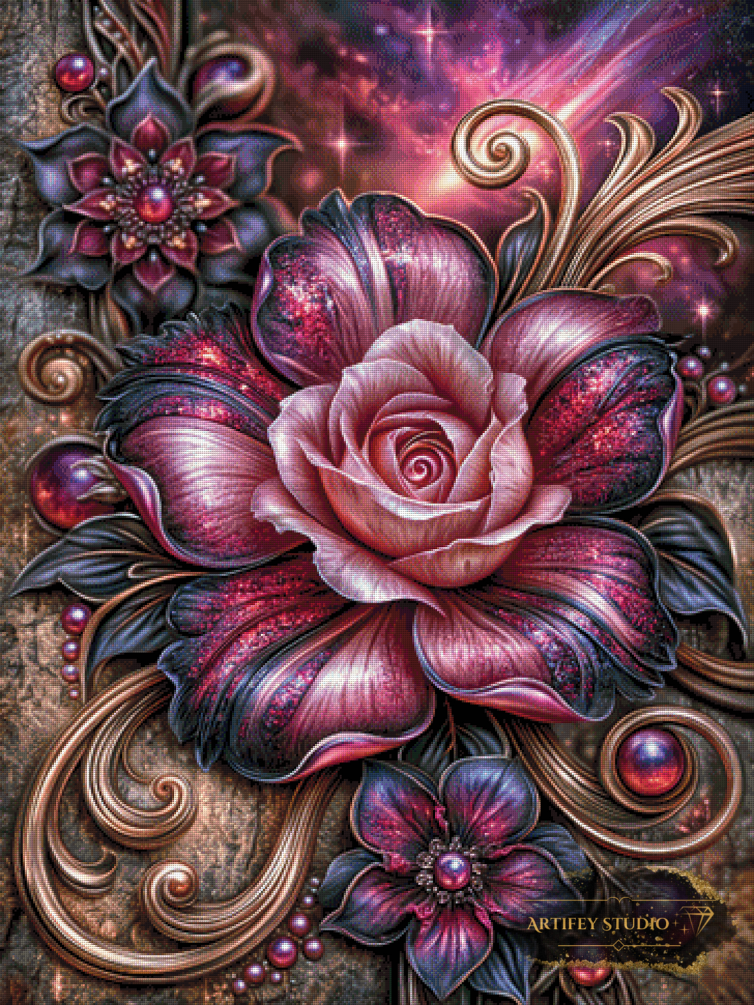 Cosmic Rose by Skyler 90x120 mit 210 Farben