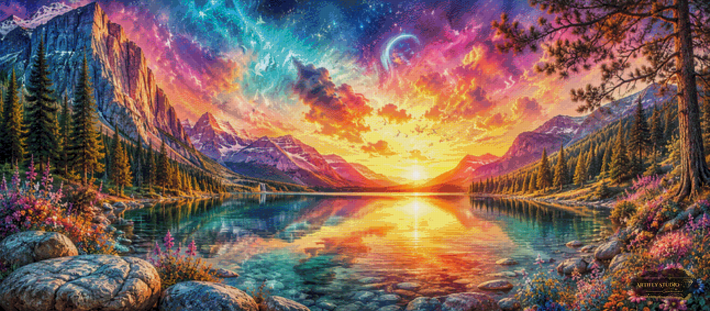 Golden Horizon by Artifey 160x70 mit 350 Farben