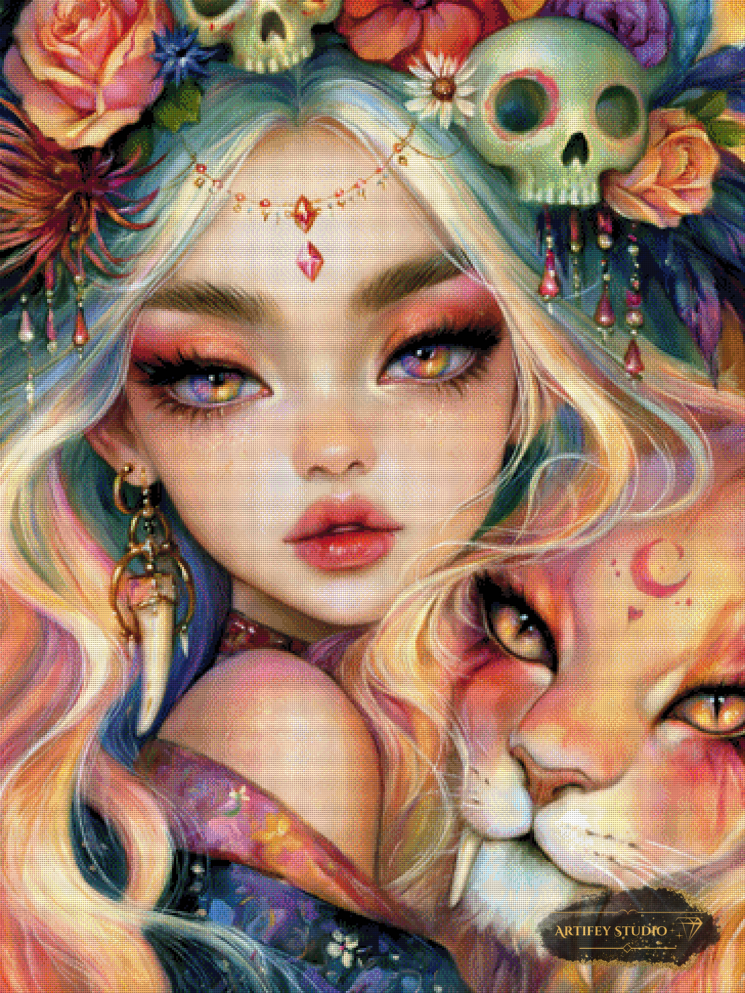 Fangs and Flowers by Finira 90x120 with 270 colors