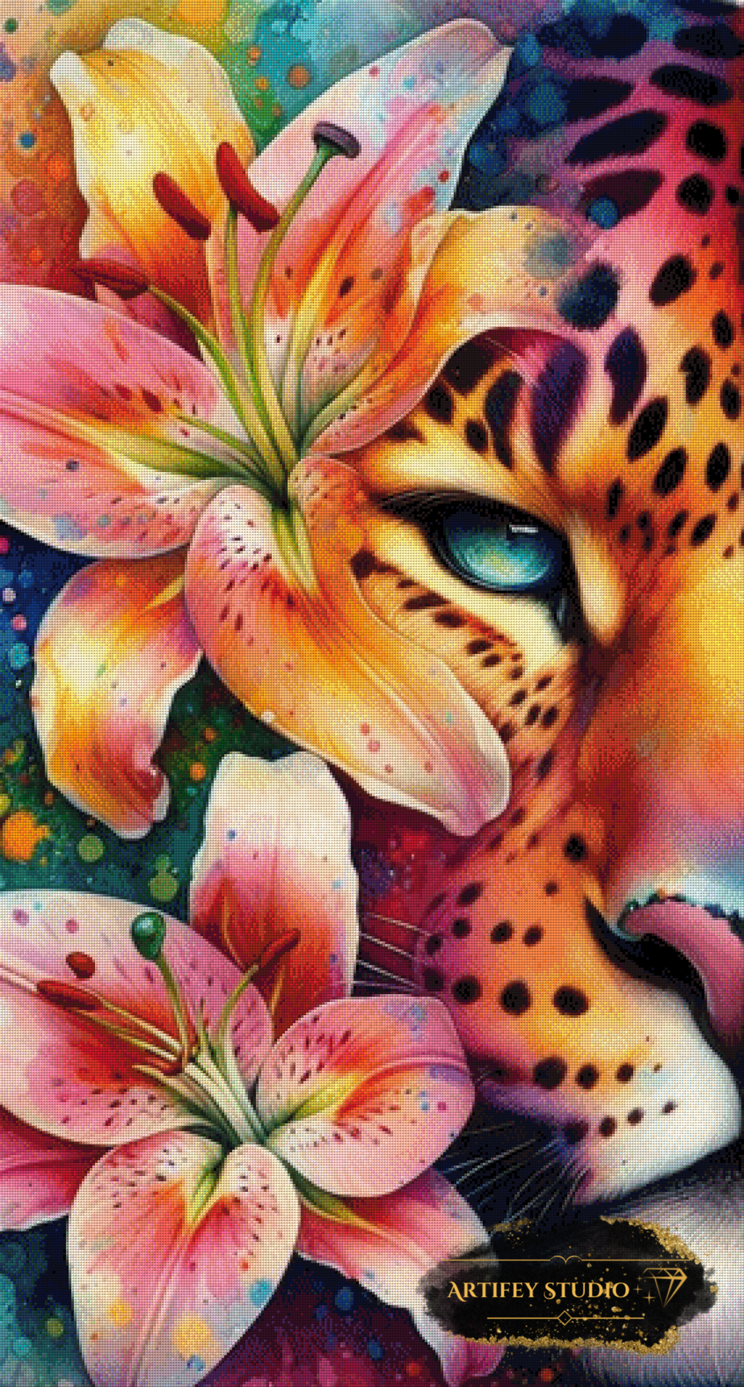 Lilycheetah by Diynamite 70x130 mit 350 Farben - Artifey Studio