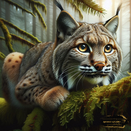 Lynx on the lookout by DIYnamite 80x80 with 150 colors