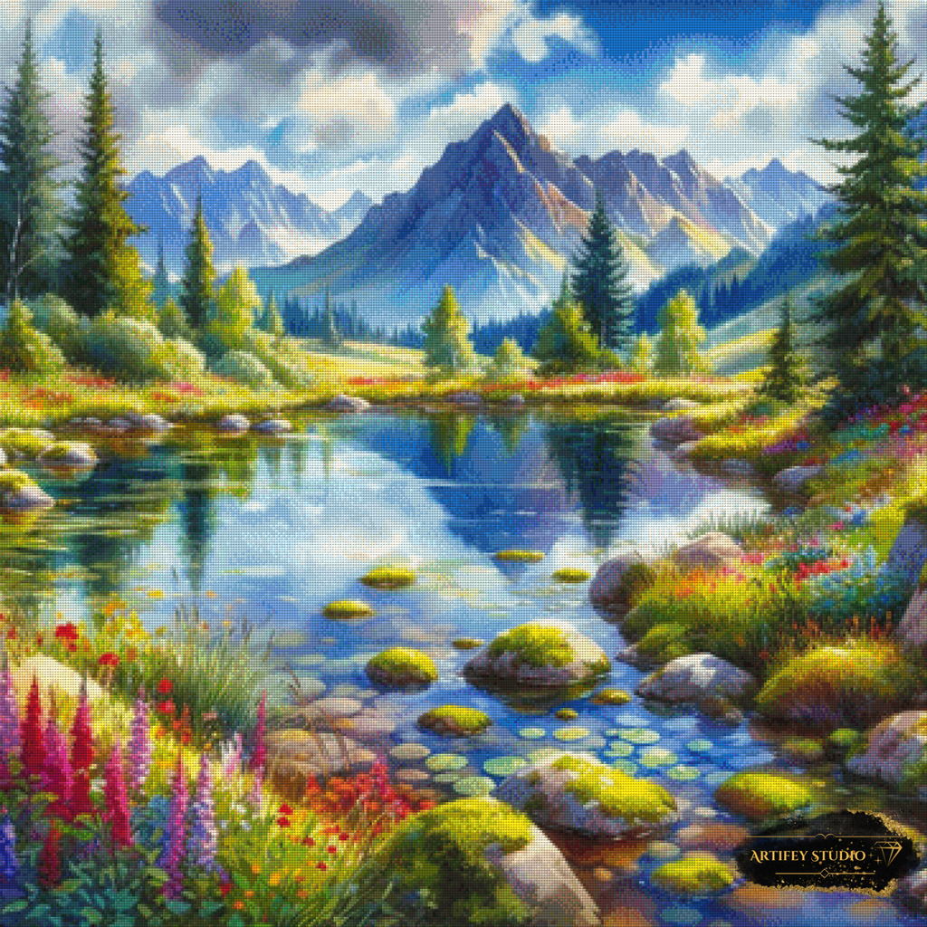 Bergblick by Pixxchicks 90x90 mit 340 Farben