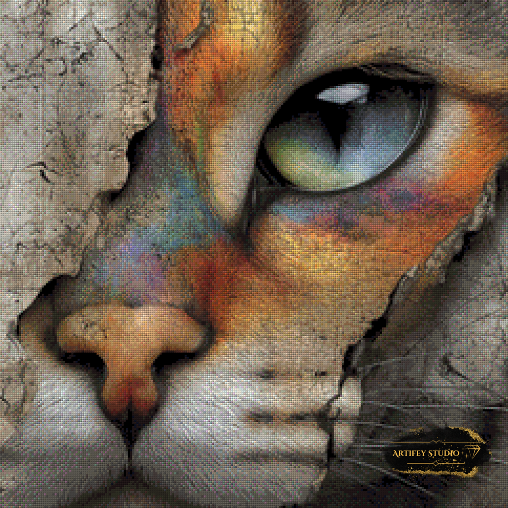 Cat by Morrigan 60x60 mit 140 Farben - Artifey Studio