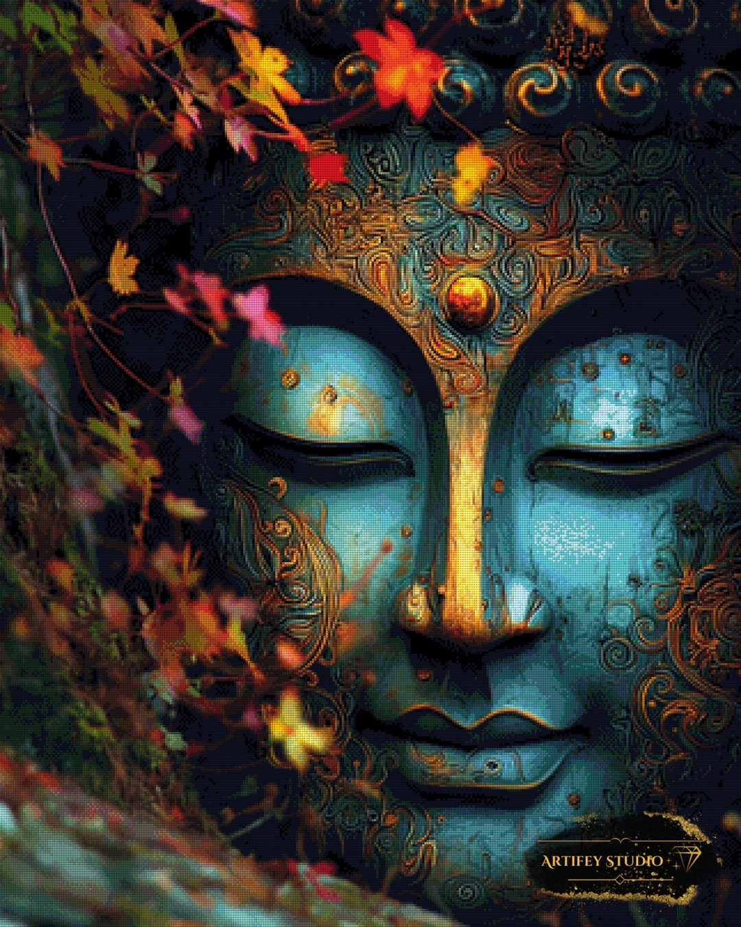 Buddha by Morrigan 80x100 mit 230 Farben - Artifey Studio