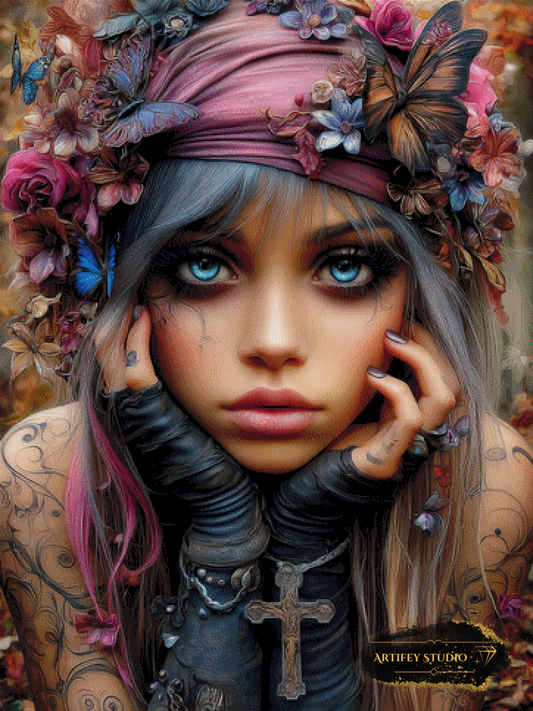 Butterfly Lady by Artifey 90x120 mit 270 Farben