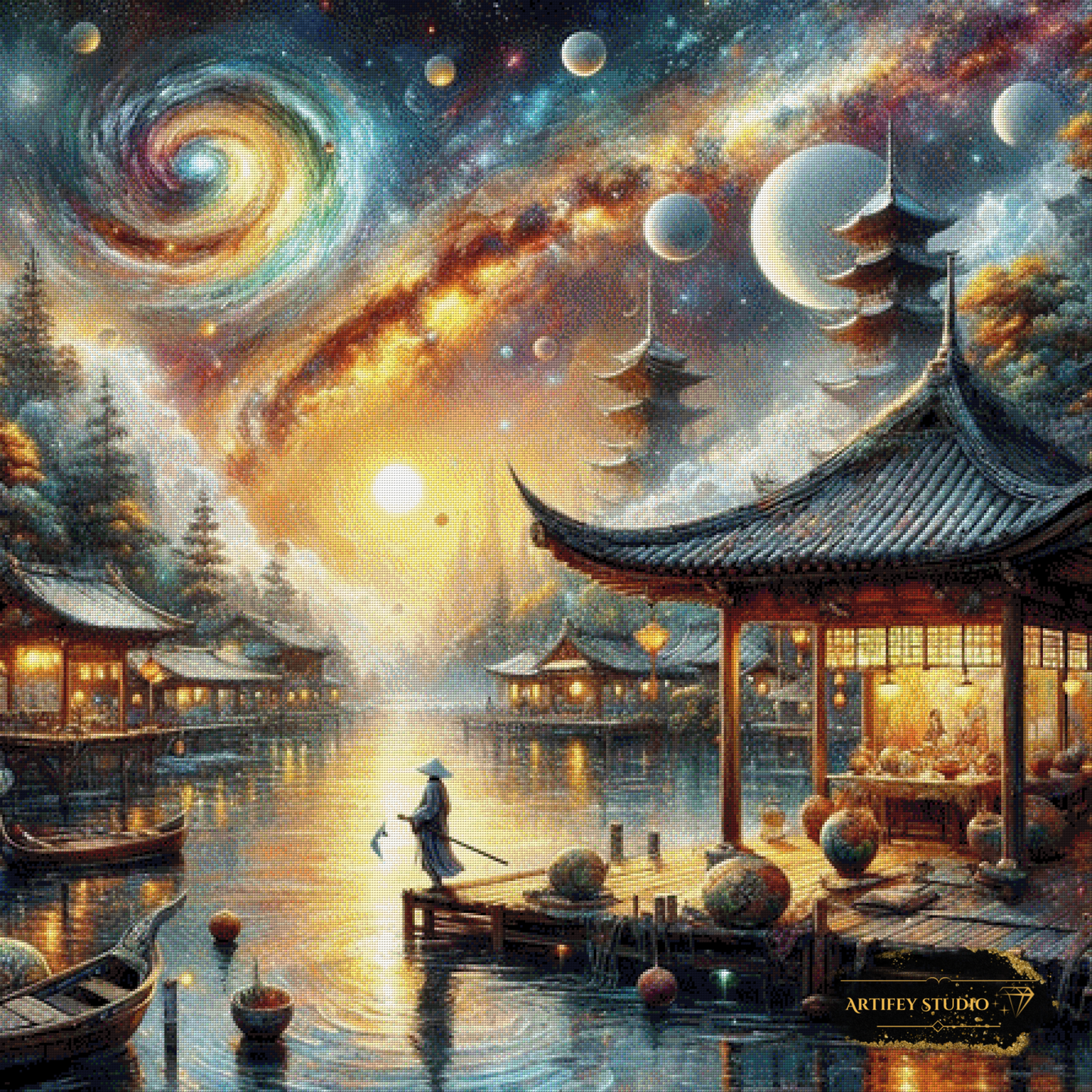 Cosmic Temple by Artifey 110x110 mit 220 Farben