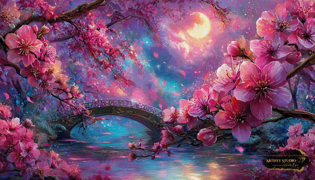 Night blossom magic by Artifey 140x80 mit 320 Farben - Artifey Studio