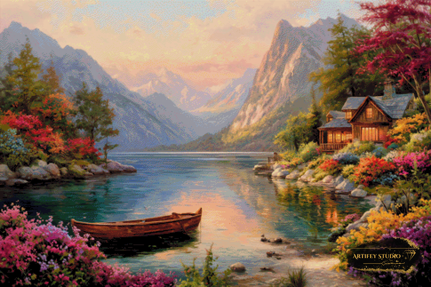 Lakeside Hut by Salzkatze 120x80 with 260 colors