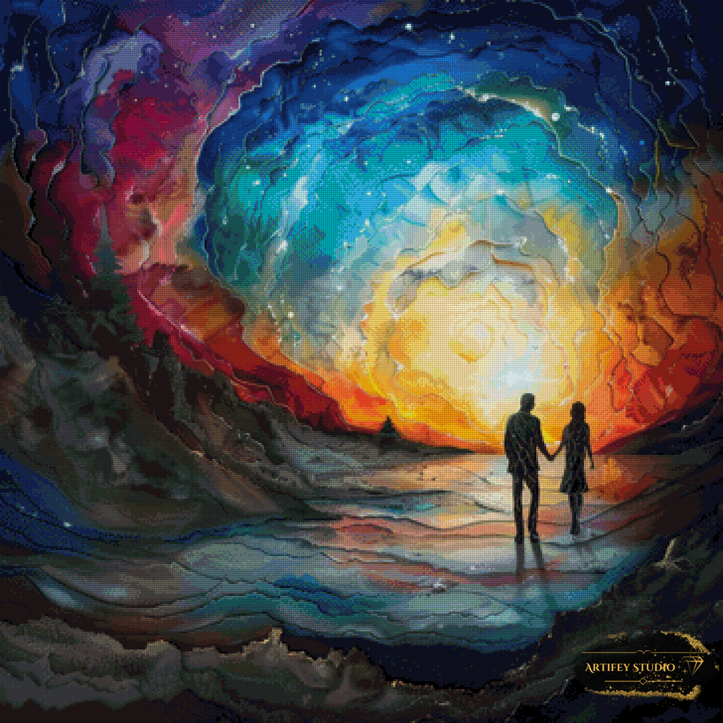 Cosmic Embrace de Pixxchicks 90x90 con 250 colores