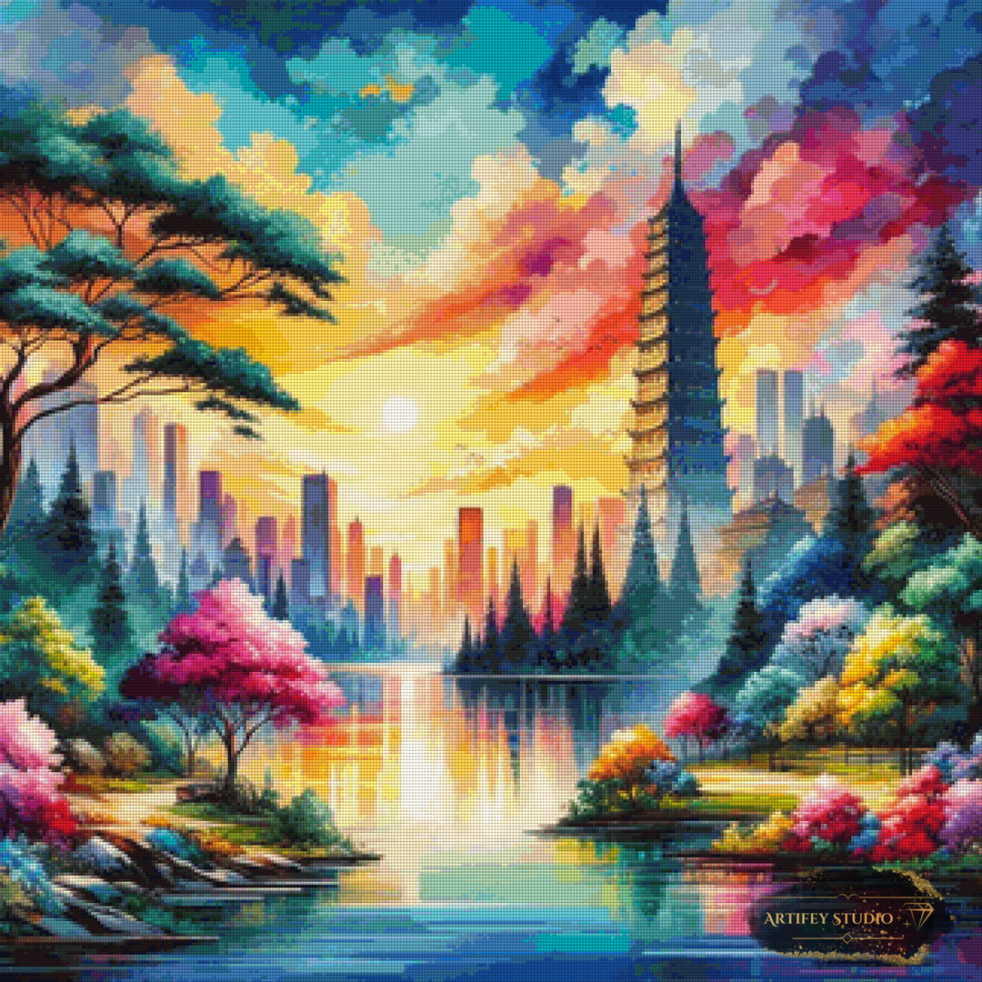 Japan beauty by Artifey 80x80 mit 370 Farben - Artifey Studio