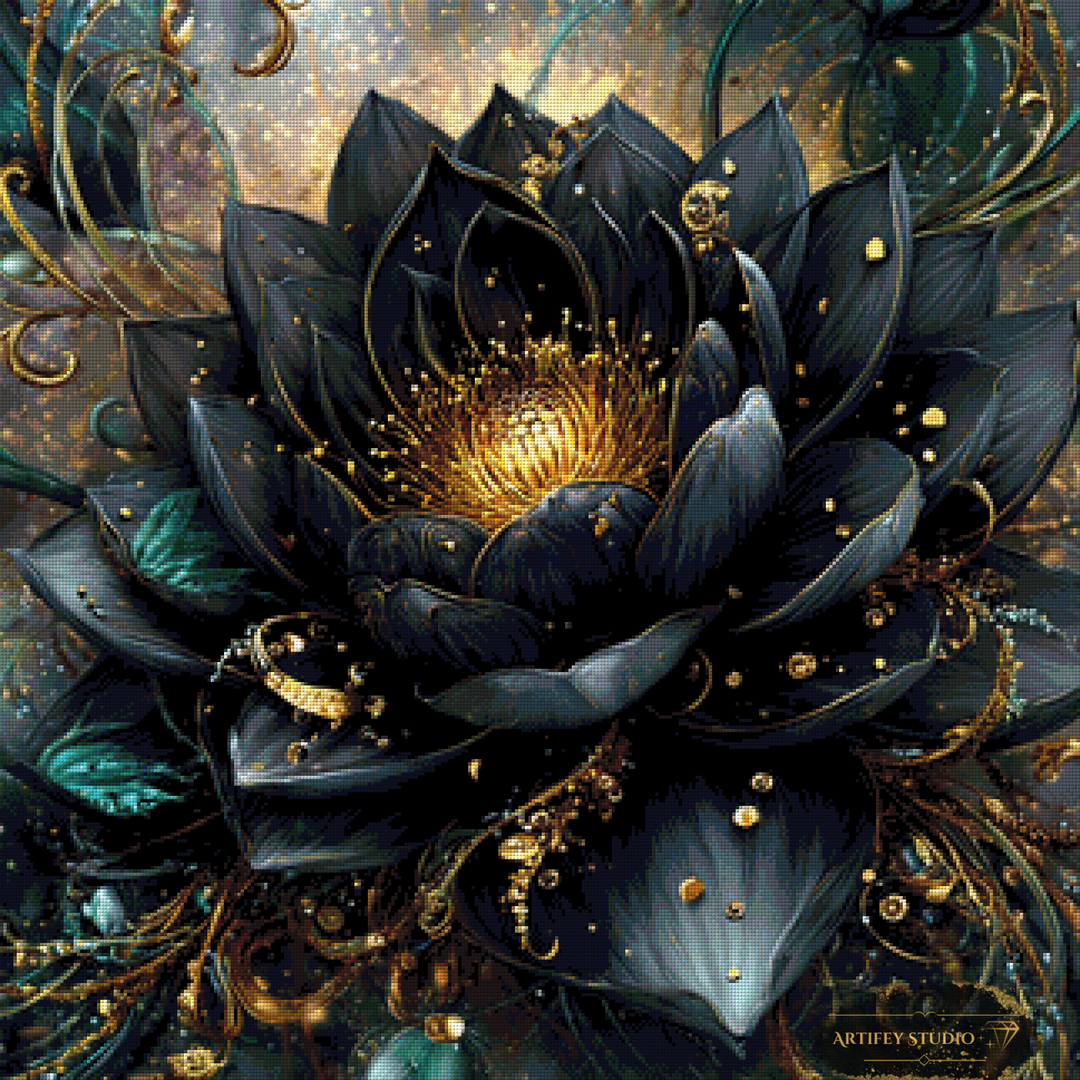 Lotus der Nacht by Artifey 80x80 mit 200 Farben - Artifey Studio
