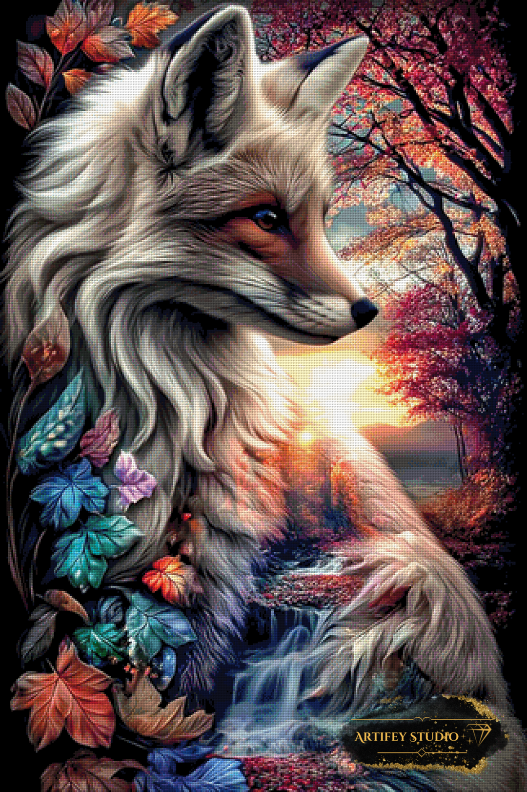 Autumn fox by Artifey 80x120 mit 320 Farben - Artifey Studio