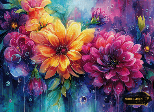 Botanical Pulse by Artifey 80x110 with 400 colors