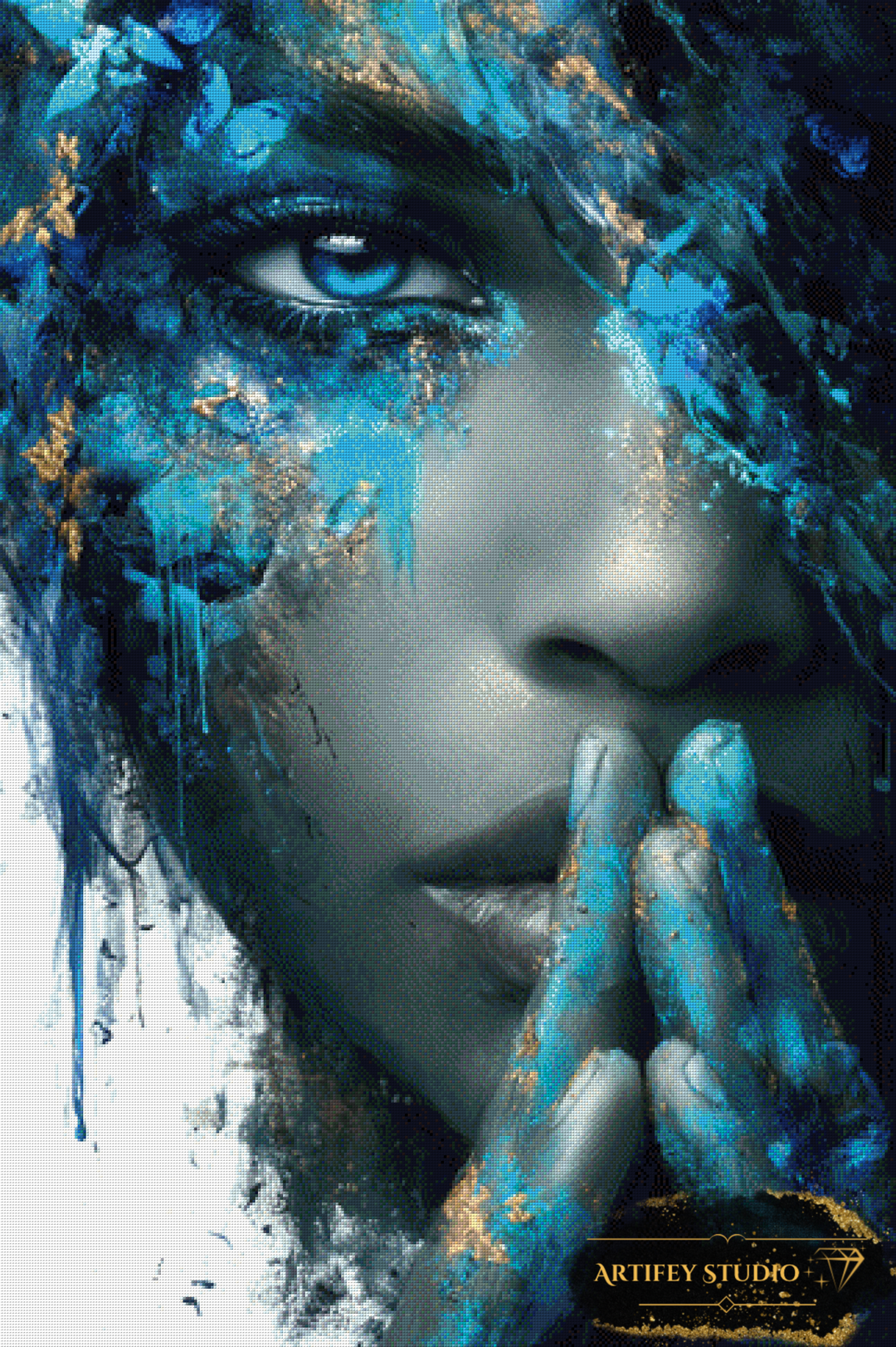 Blue prayers by Mirael 80x120 mit 160 Farben - Artifey Studio