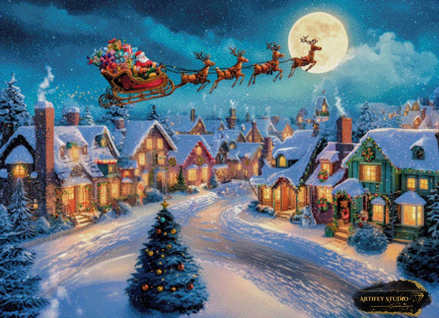 Weihnachtsabend by Salzkatze 110x80 mit 320 Farben