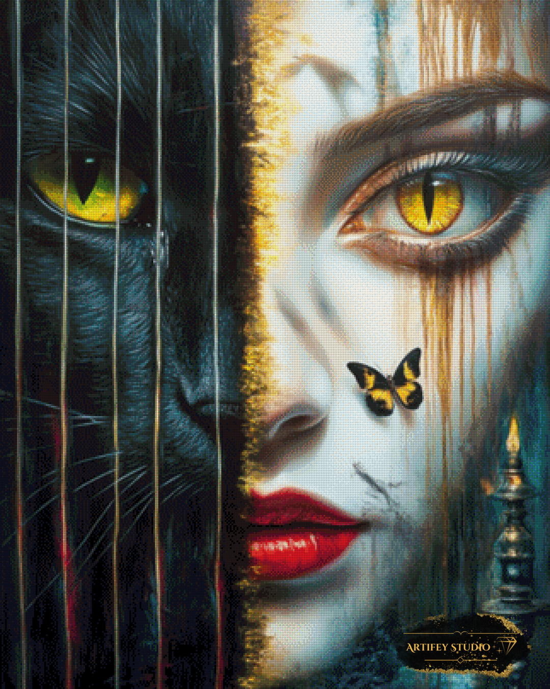 Faccia da gatto by Skyler 80x100 mit 230 Farben - Artifey Studio