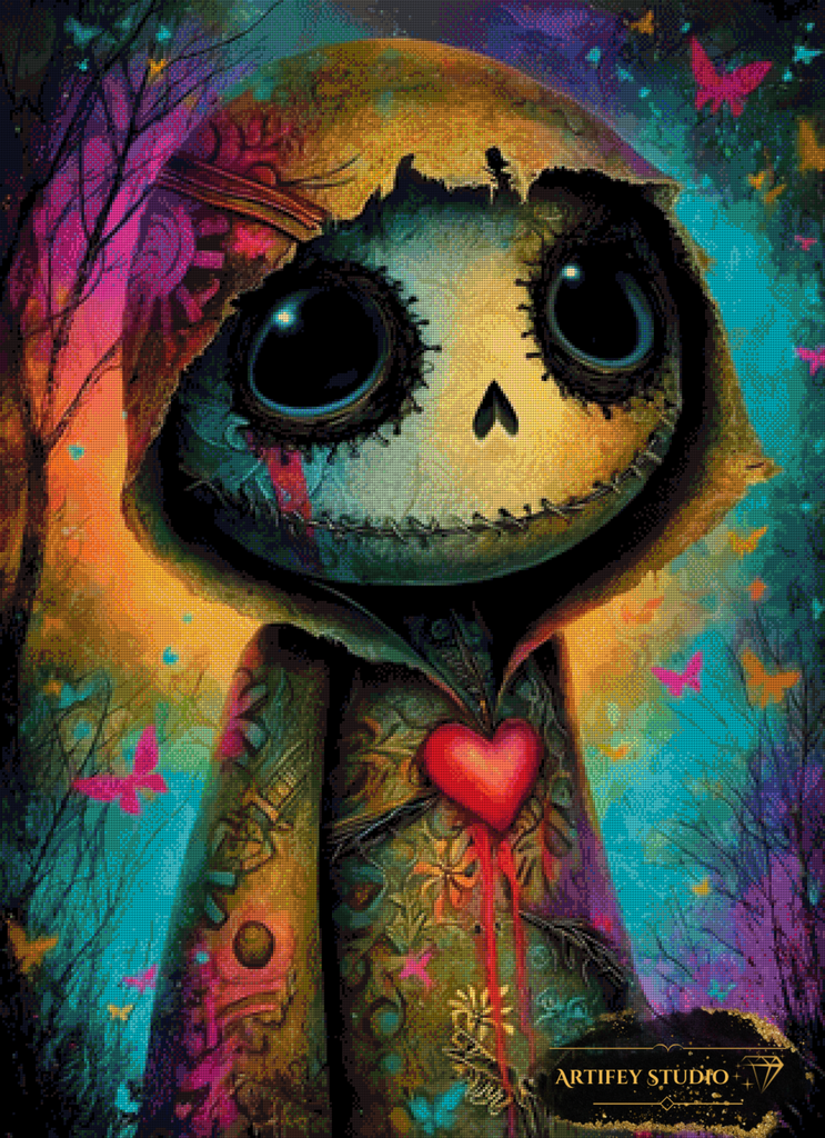 Lucy by Morrigan 80x110 mit 260 Farben - Artifey Studio