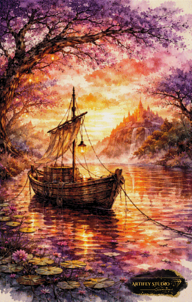 Twilight Harbor de Pixxchicks 70x110 con 220 colores