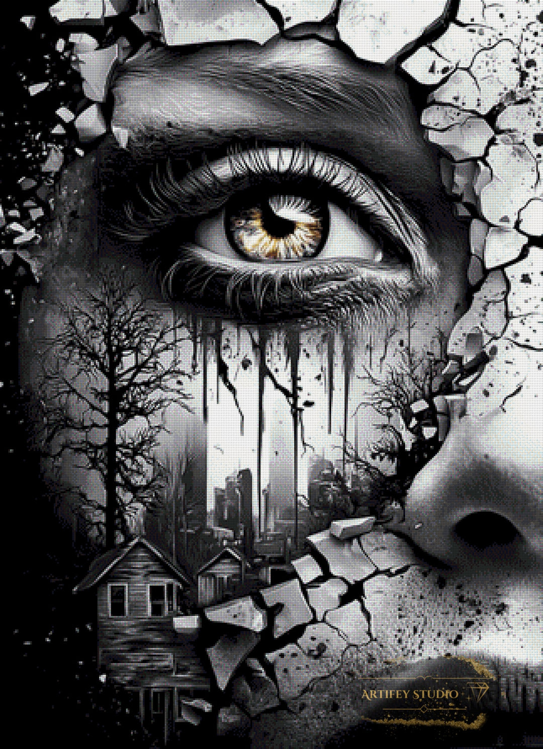 Echo der Stille by Mirael 80x110 mit 70 Farben - Artifey Studio