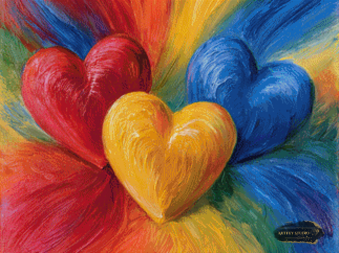 Herz an Herz by Pixxchicks 80x60 mit 260 Farben