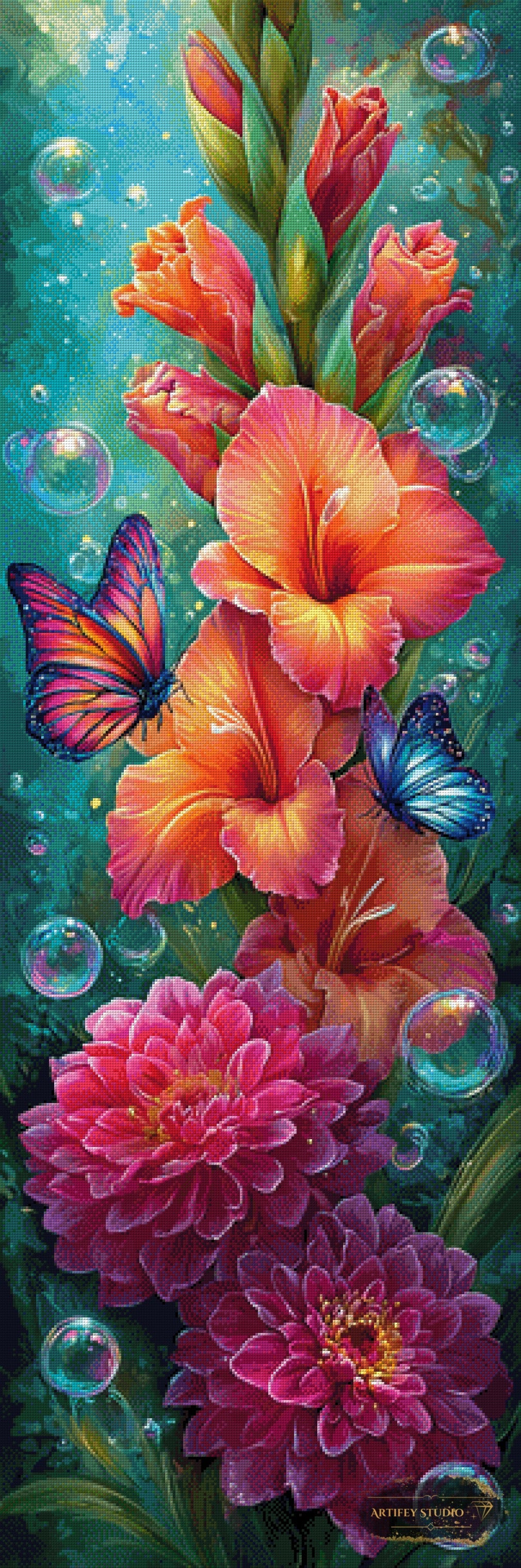 Blumenpoesie II by Artifey 50x150 mit 380 Farben - Artifey Studio