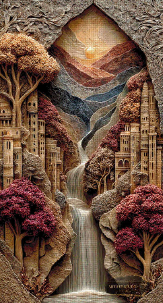 Terra in Relevo II by Morrigan 60x110 mit 180 Farben - Artifey Studio