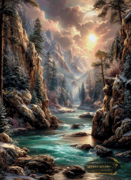 Tal der Stille II by LaViie 80x110 mit 180 Farben