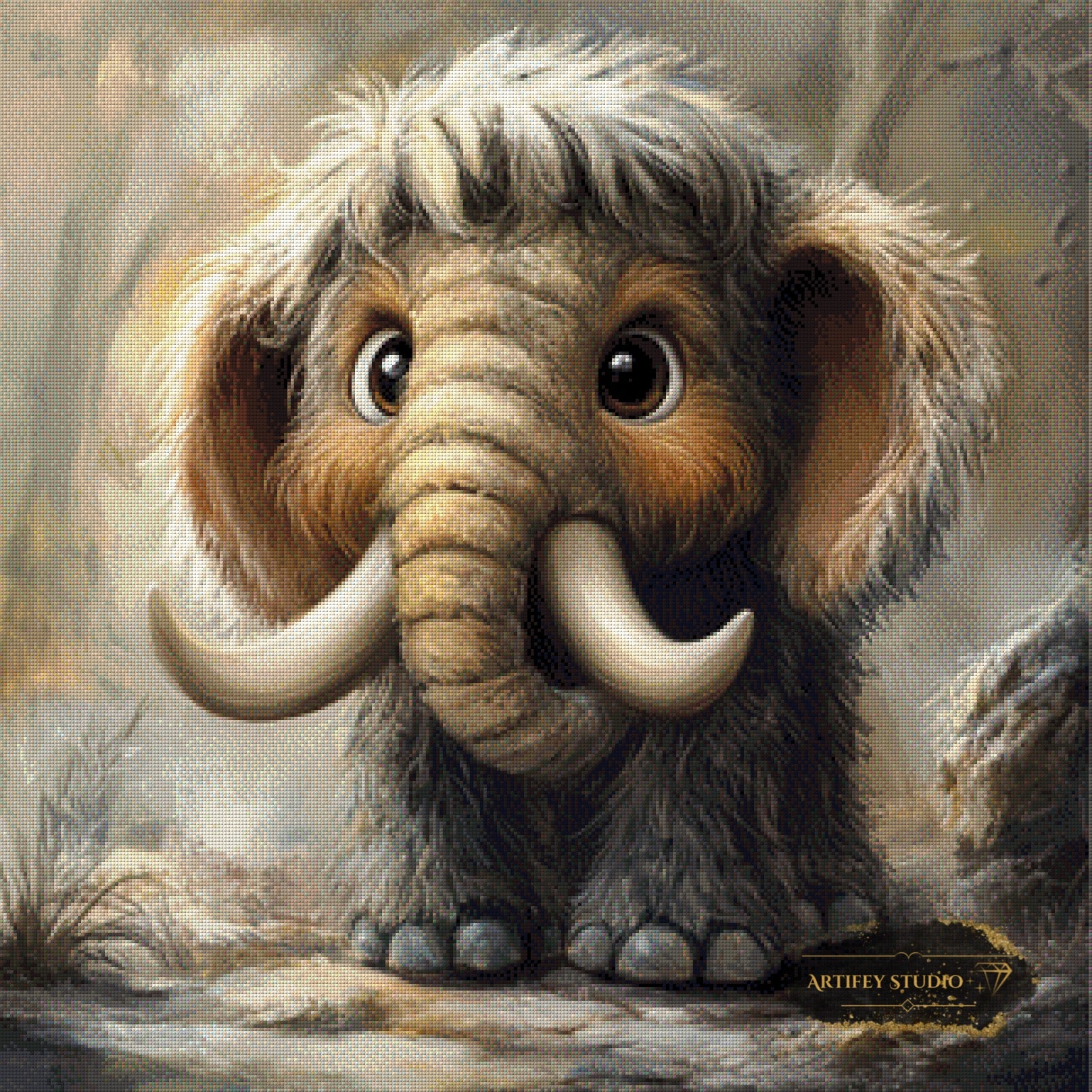 Manny Mammoth by Lexxa 80x80 with 110 Colors - Artifey Studio