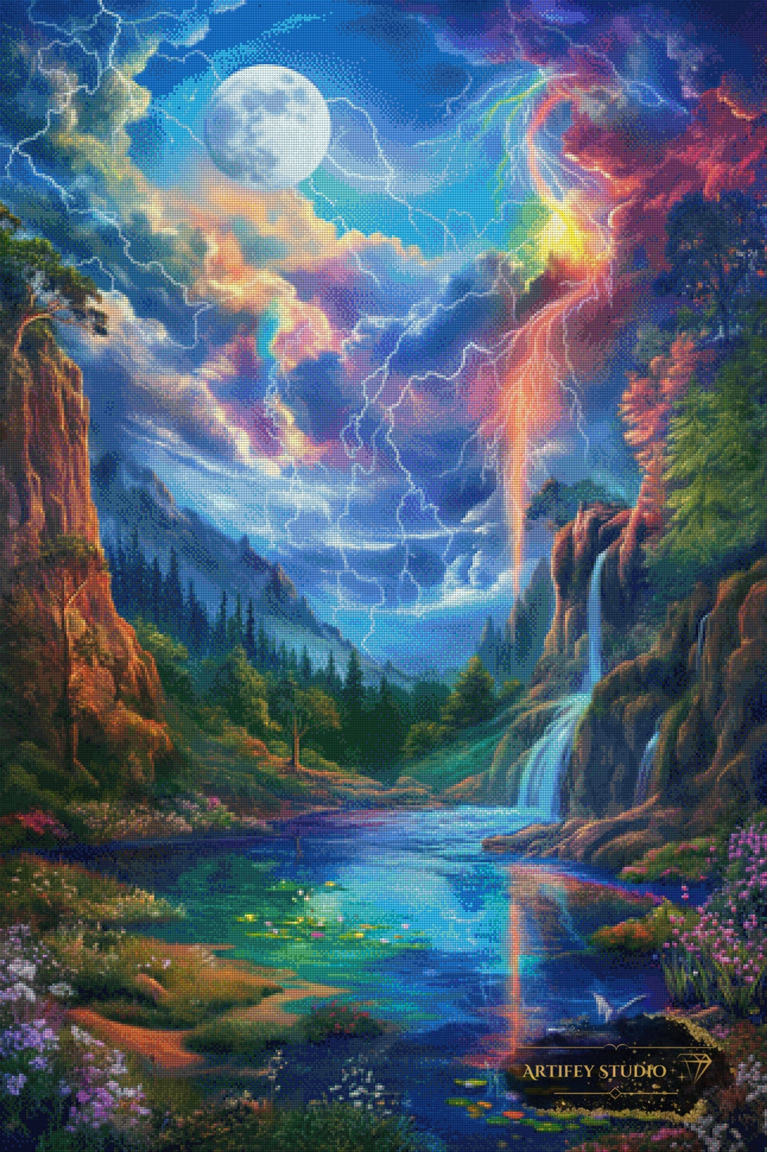 Der Tanz der Blitze by Pixxchicka 80x120 mit 310 Farben Artifey Studio