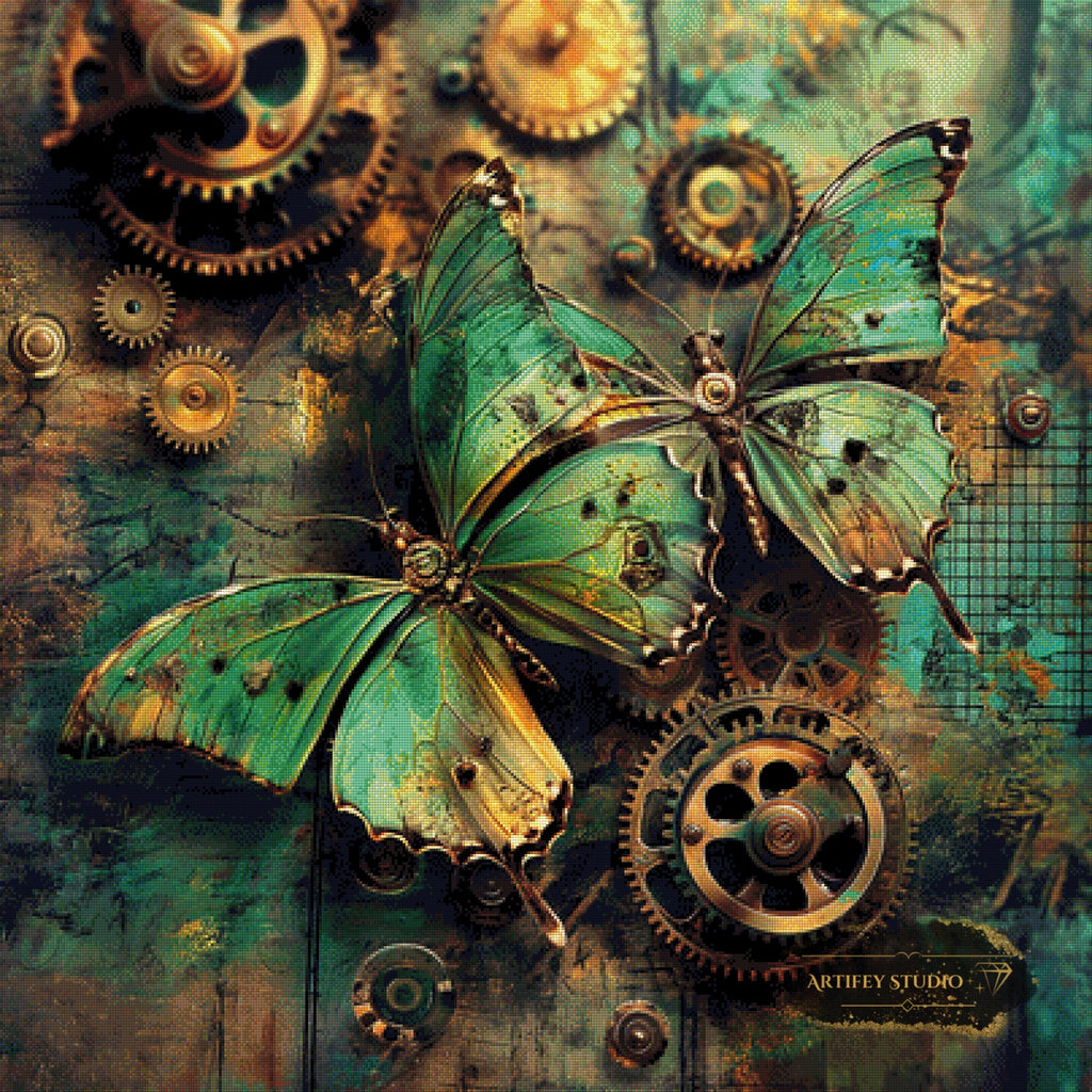 Fragile Getriebe by Pixxchicks 100x100 mit 190 Farben - Artifey Studio