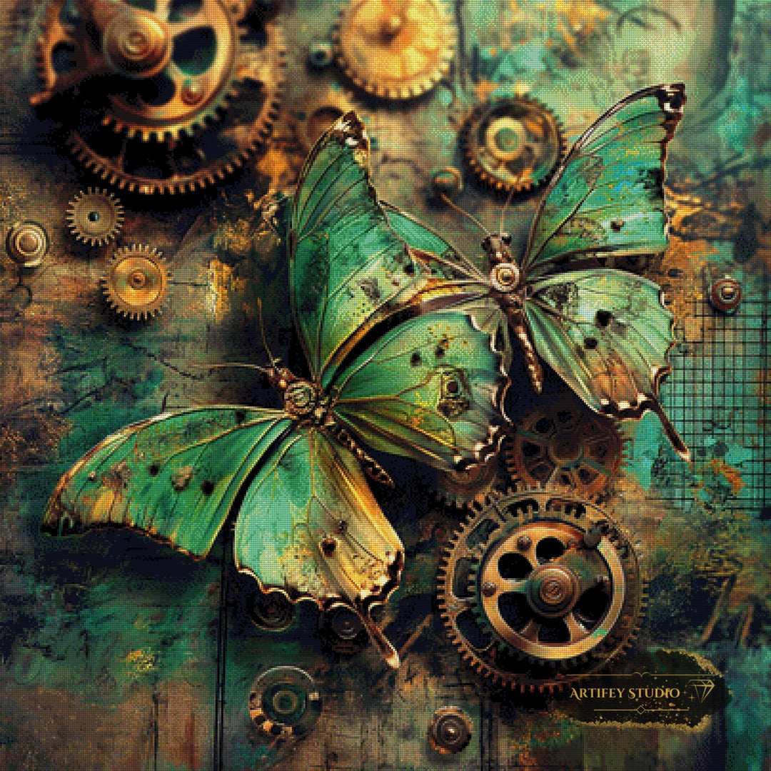 Fragile Getriebe by Pixxchicks 100x100 mit 190 Farben - Artifey Studio