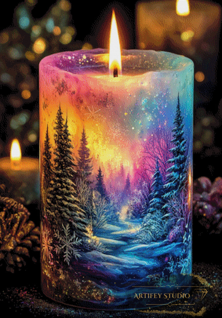 Winter Candle by Morrigan 70x100 mit 330 Farben - Artifey Studio