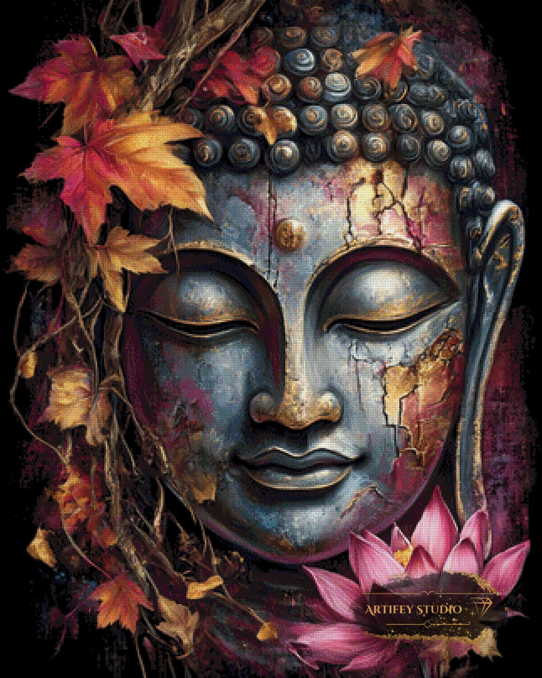 Buddha by Lexxa 80x100 mit 220 Farben - Artifey Studio