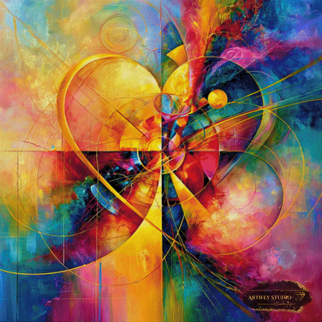 Abstract Heart by Radio Painter Susi 100x100 mit 400 Farben