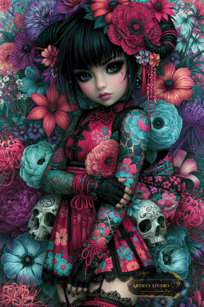 Flower Girl by Lexxa 80x120 mit 255 Farben