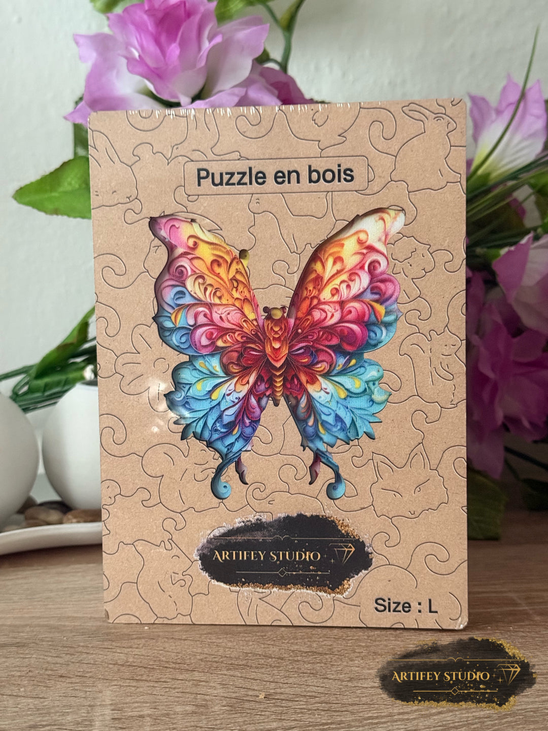Holzpuzzle- Schmetterling - Artifey Studio