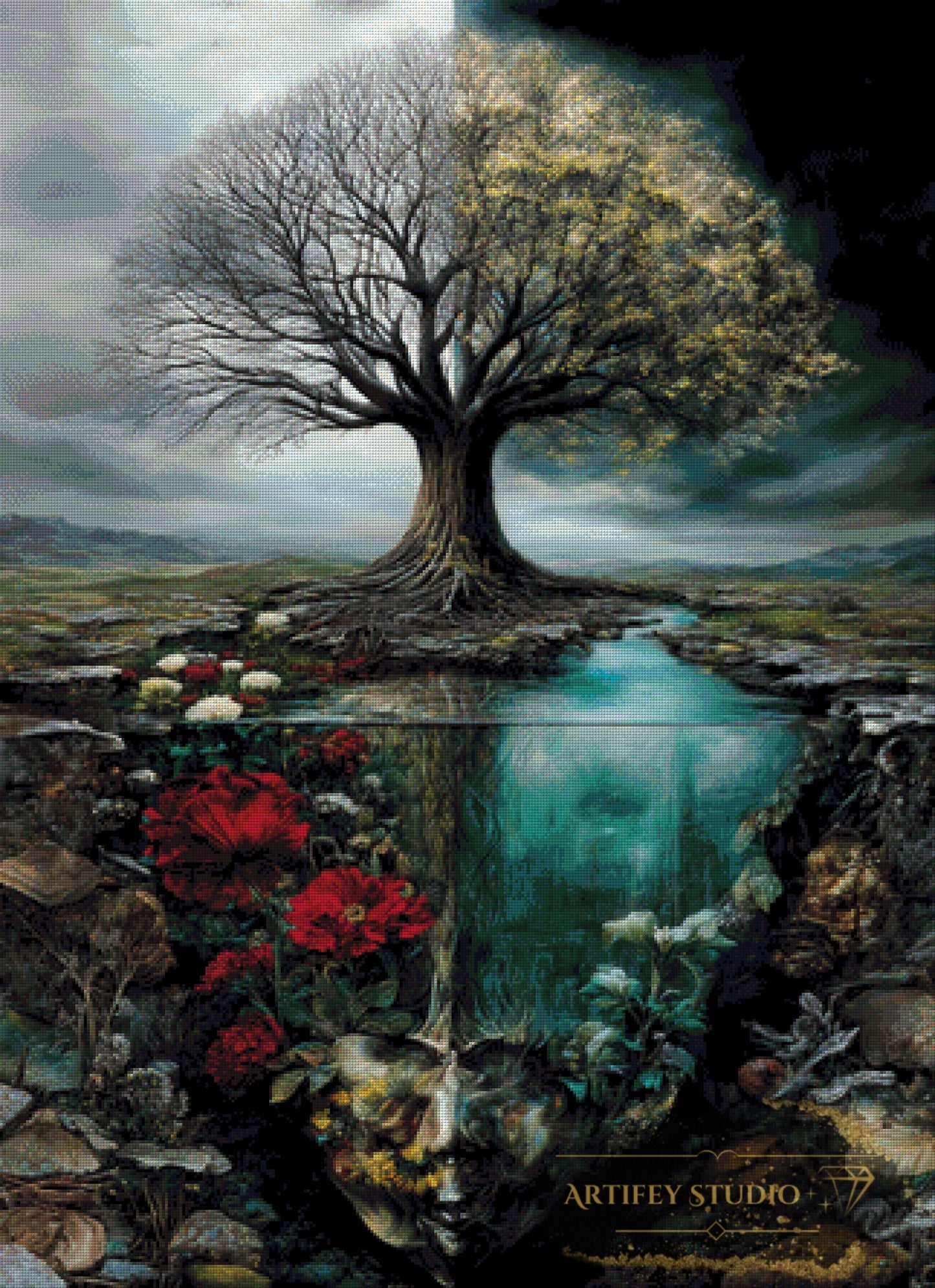 Tree of dual realms by Skyler 80x110 mit 170 Farben