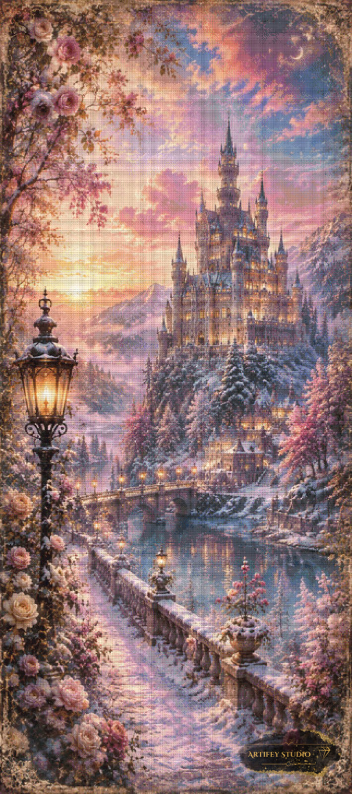 Winter Magic at the Rose Palace by Artifey 80x180 mit 150 Farben