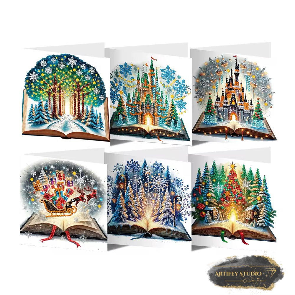 Diamond Painting Weihnachtskarten 6er Set - Artifey Studio