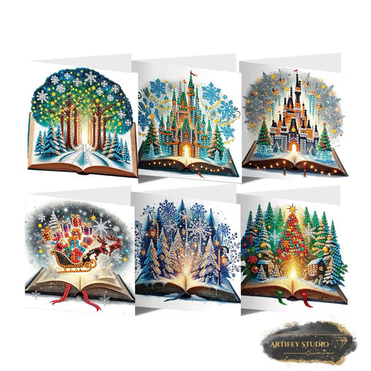 Diamond Painting Weihnachtskarten 6er Set