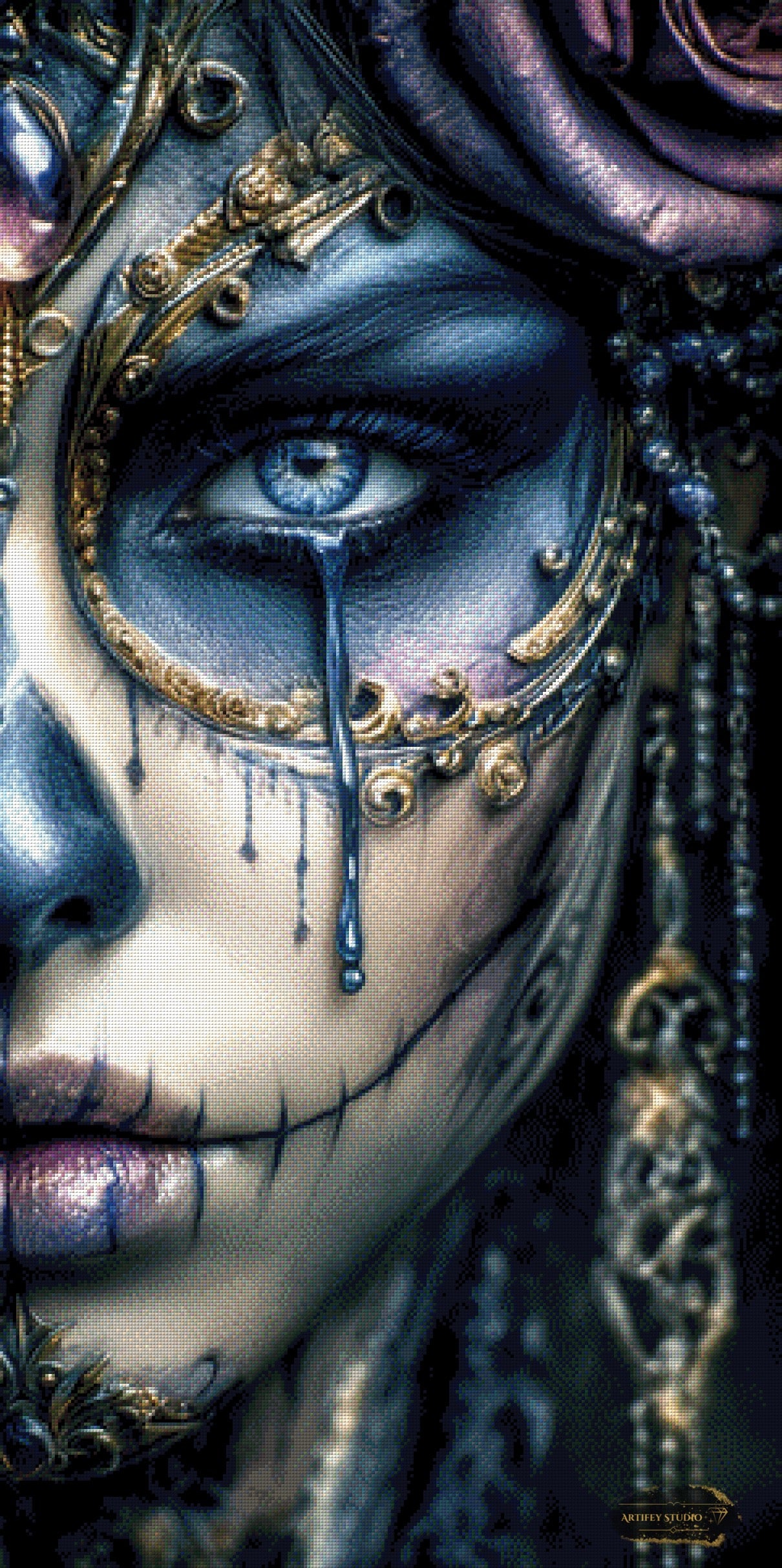 Die blaue Träne by Artifey 60x120 mit 175 Farben