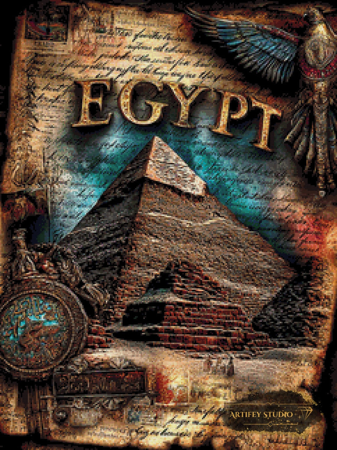 Postcard from Egypt by Skyler 60c80 mit 170 Farben Artifey Studio