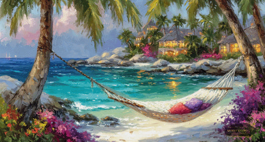 Hängematte am Strand by Salzkatze 130x70 mit 340 Farben